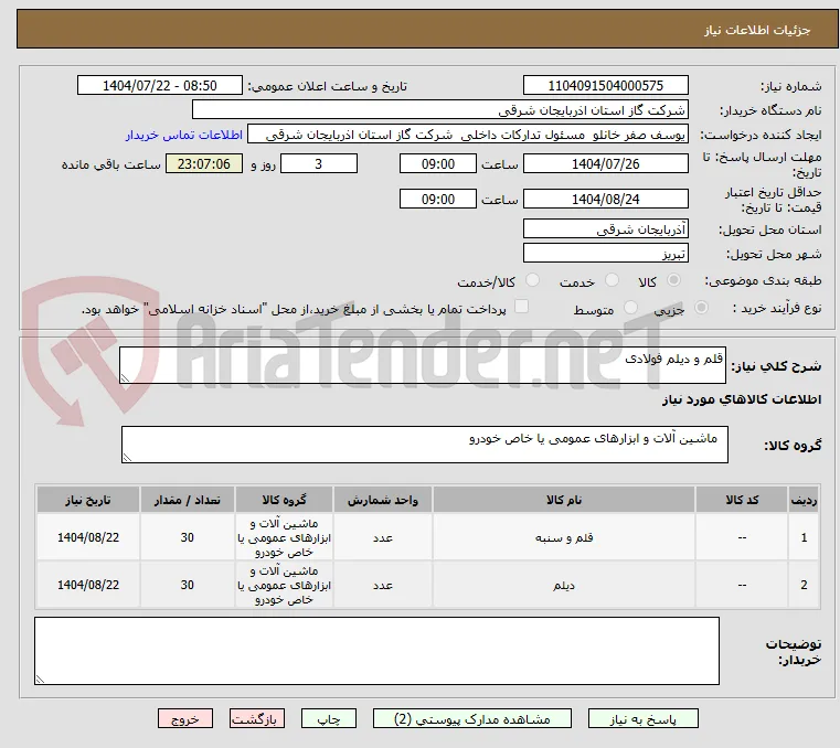 قلم و دیلم فولادی