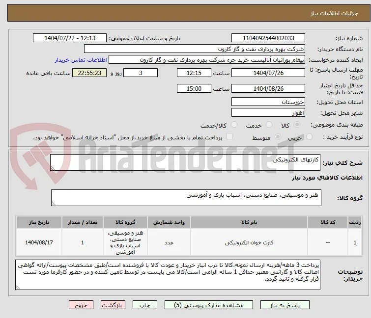 کارتهای الکترونیکی