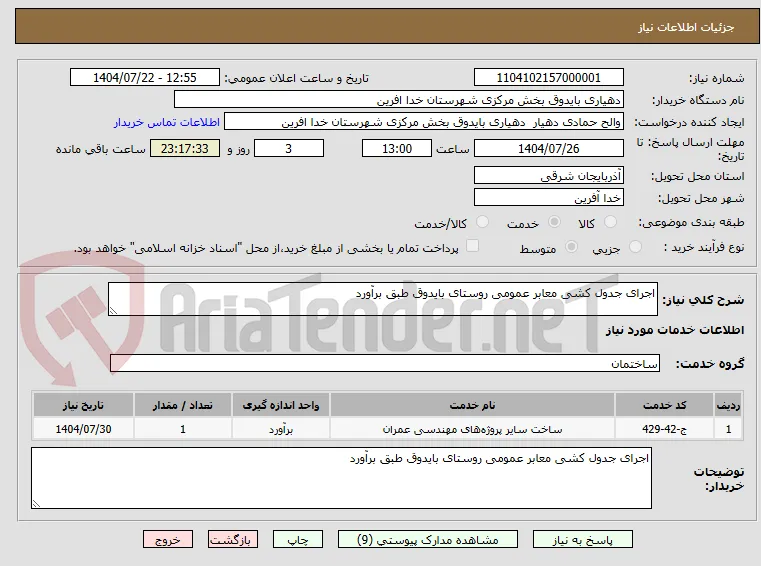 اجرای جدول کشی معابر عمومی روستای بایدوق طبق برآورد