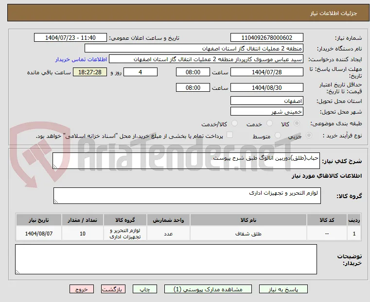 حباب(طلق)دوربین انالوگ طبق شرح پیوست