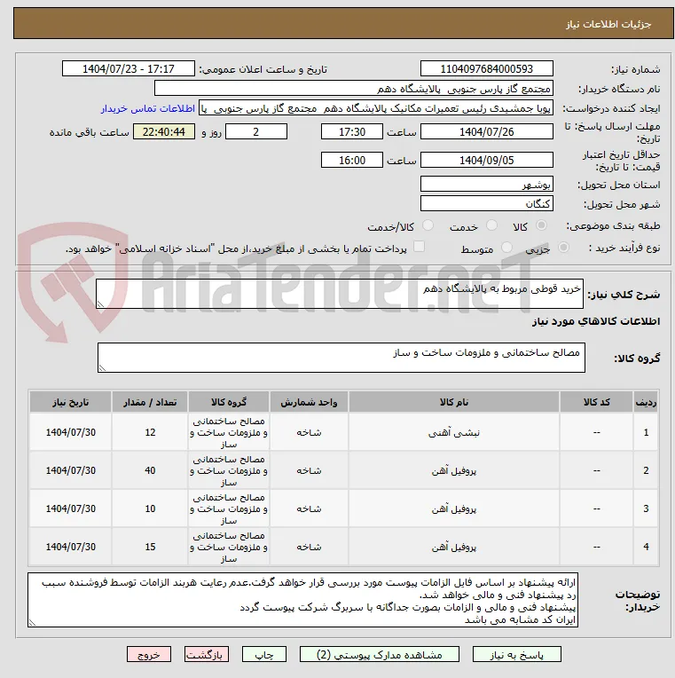 خرید قوطی مربوط به پالایشگاه دهم