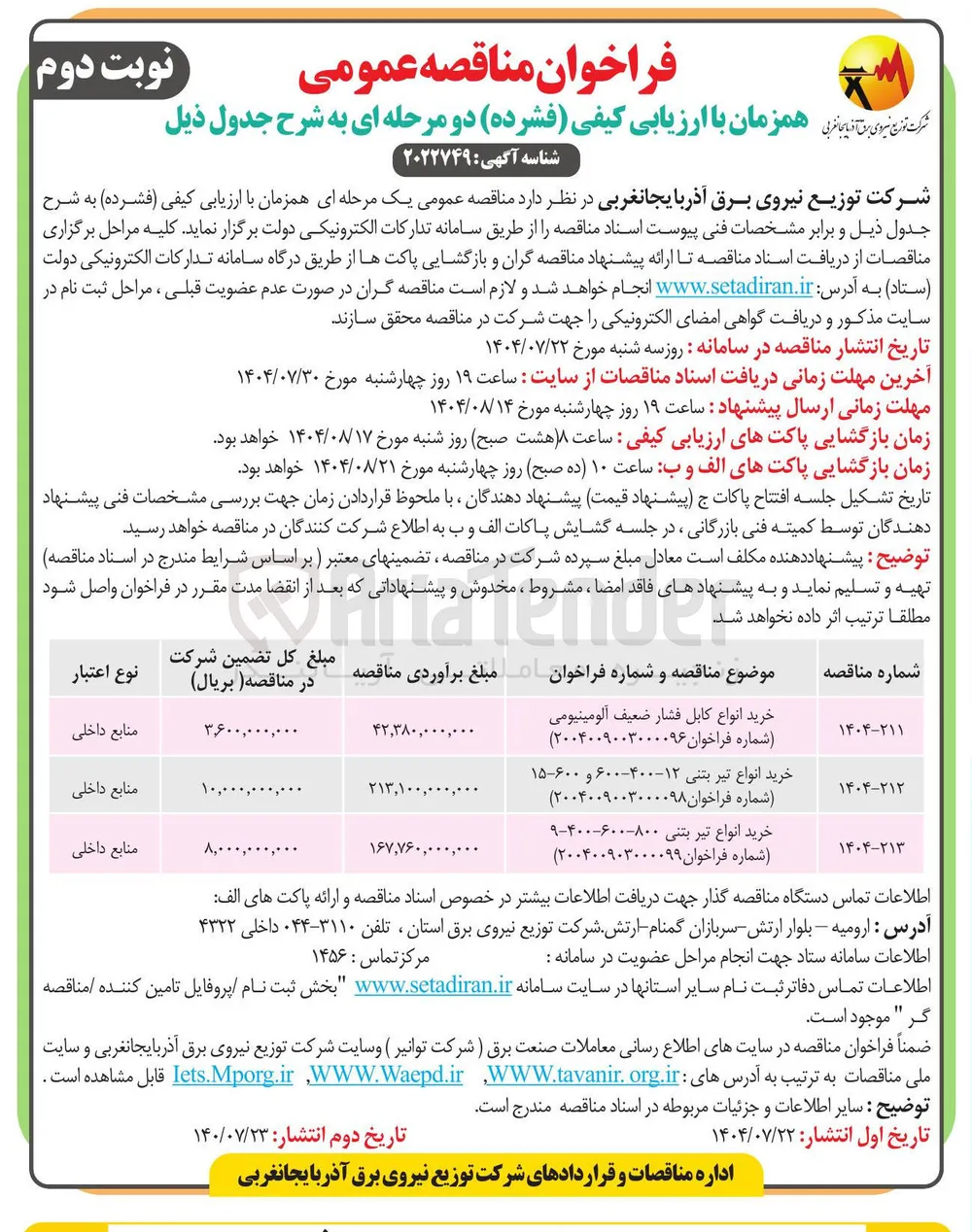 خرید انواع کابل فشار ضعیف آلومینیومی 