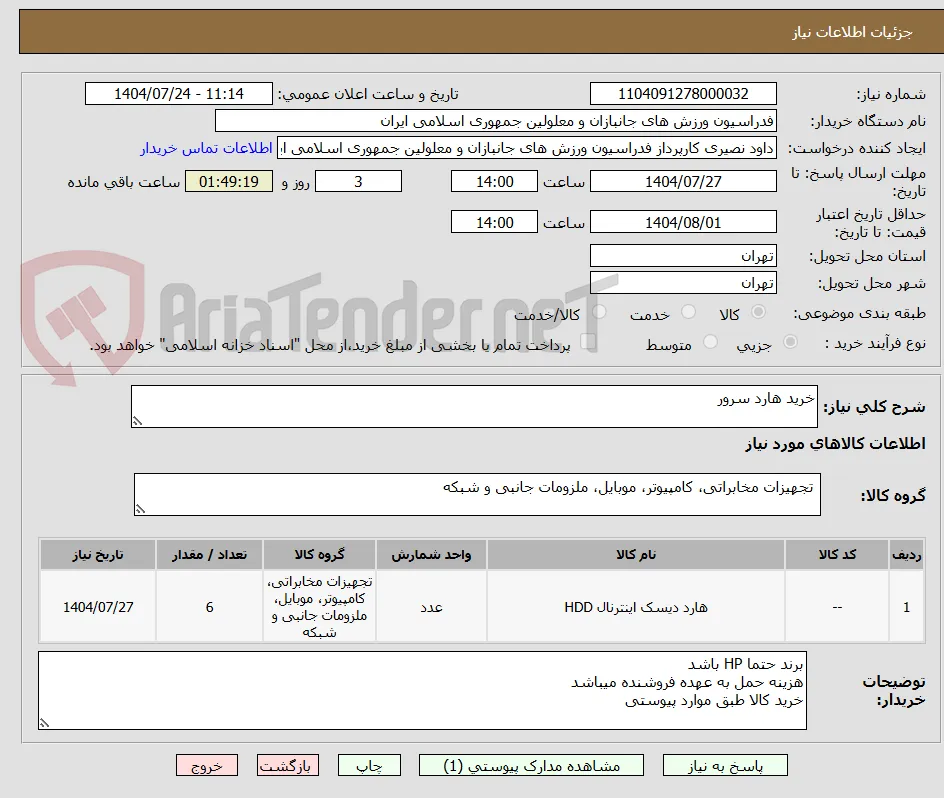 خرید هارد سرور