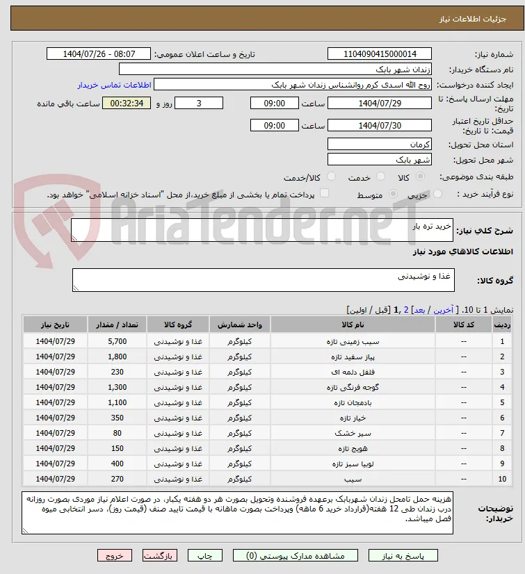 خرید تره بار