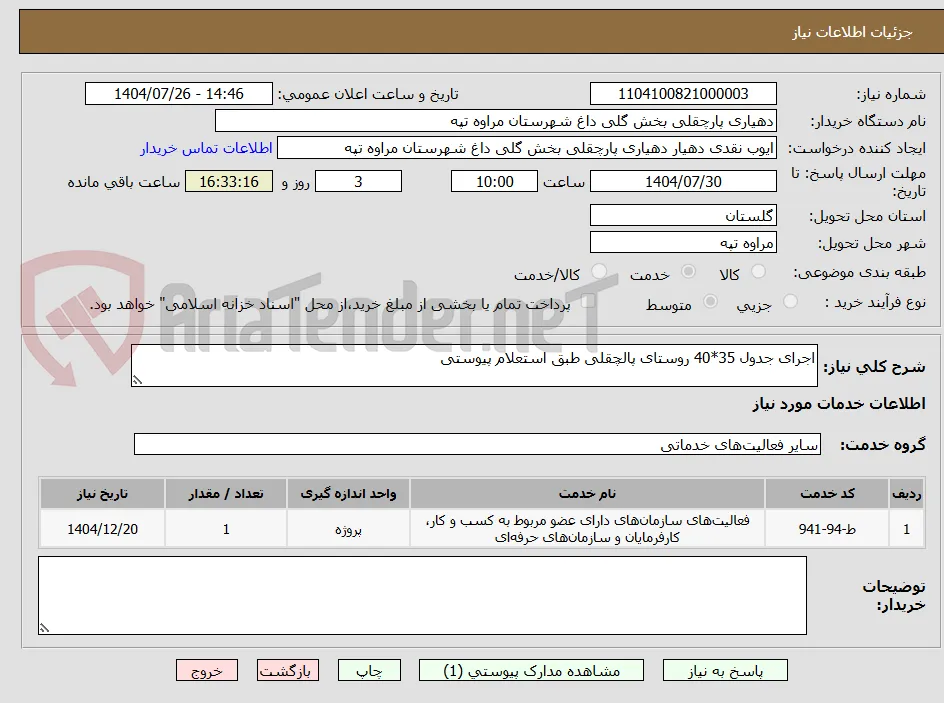 اجرای جدول 35*40 روستای پالچقلی طبق استعلام پیوستی 