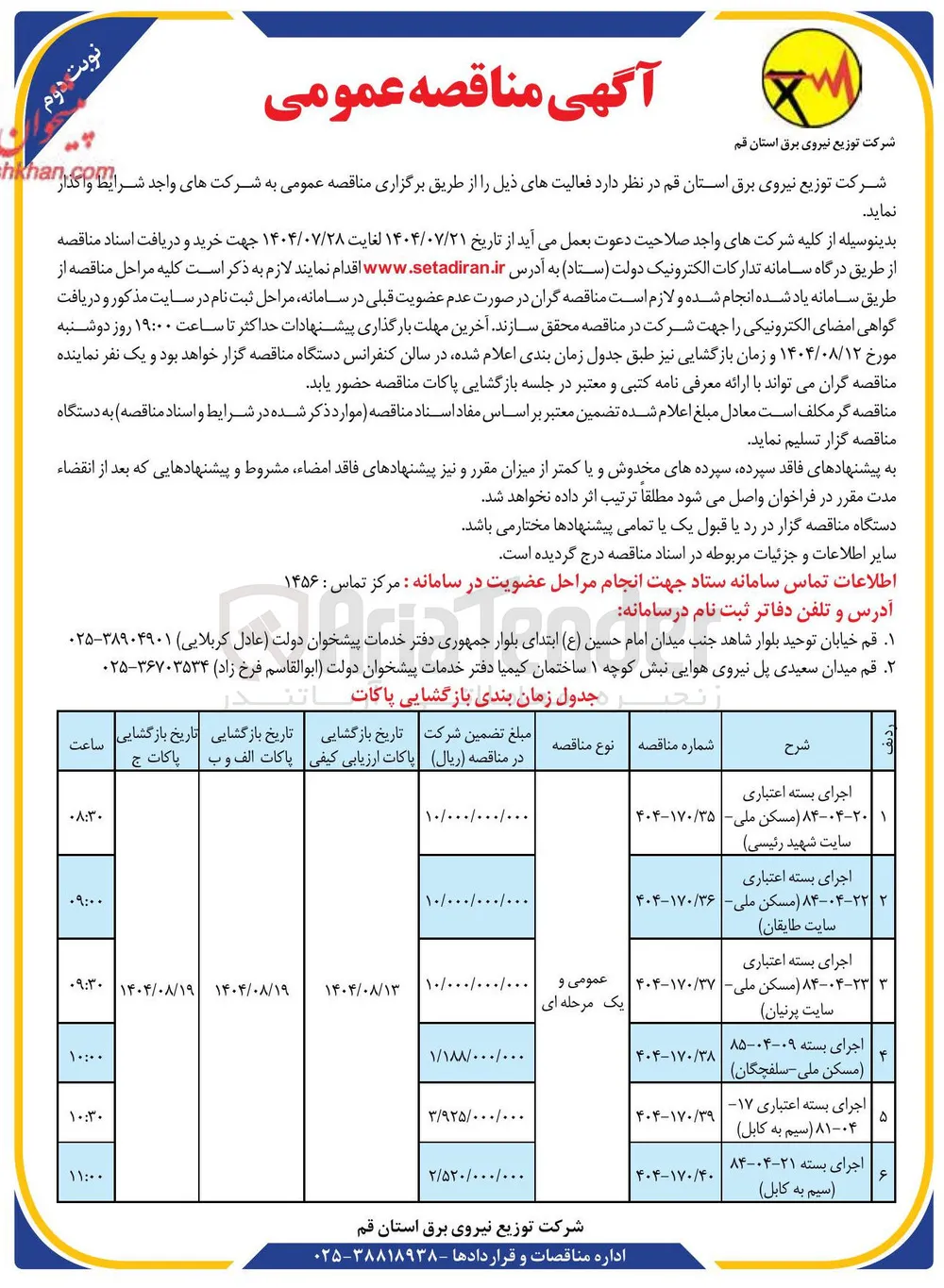 اجرای بسته اعتباری ۲ ۸۴-۰۴-۲۲ ( مسکن ملی سایت طایقان 