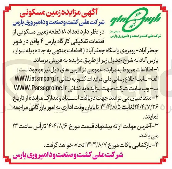  تعداد ۱۸ قطعه زمین مسکونی