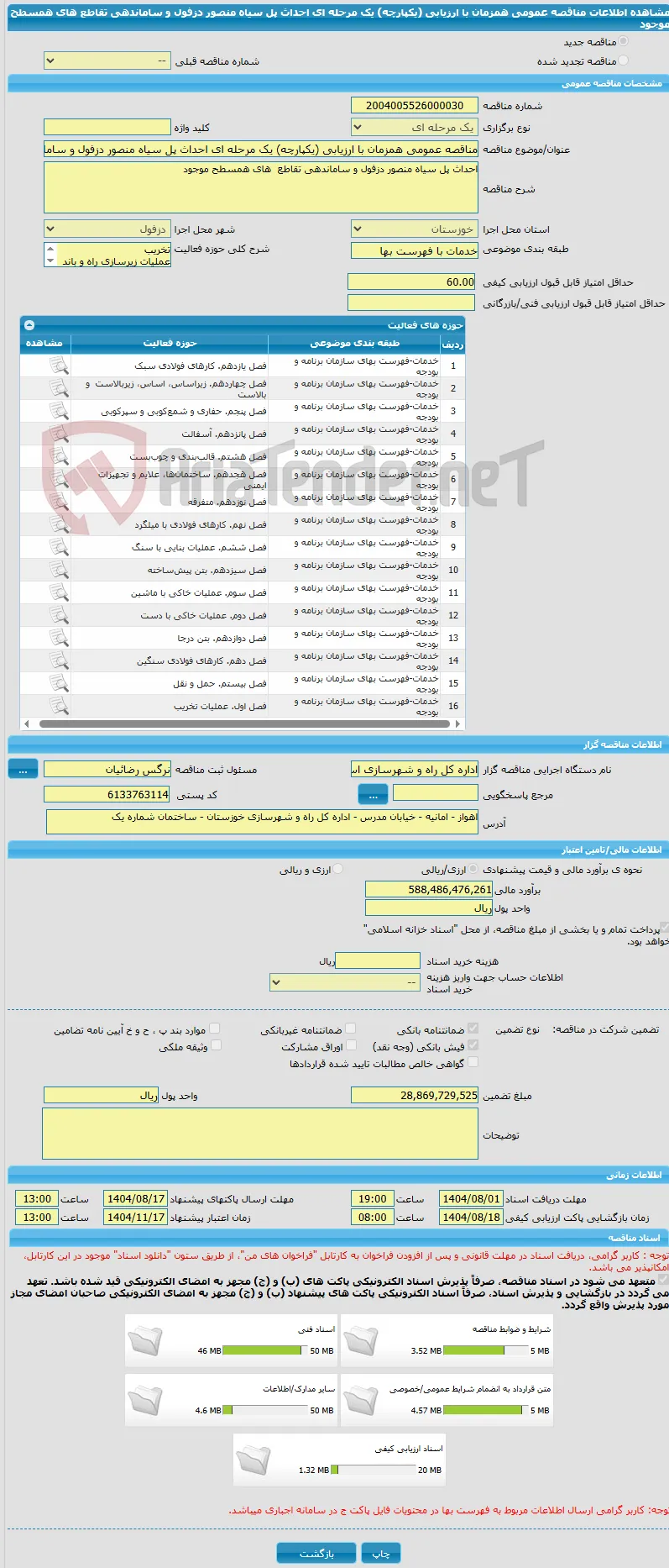 مناقصه عمومی همزمان با ارزیابی (یکپارچه) یک مرحله ای احداث پل سیاه منصور دزفول و ساماندهی تقاطع  های همسطح موجود 