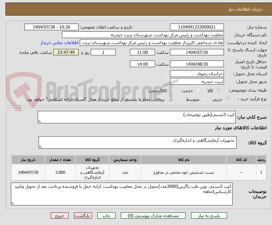 کیت 3تستی(طبق توضیحات)