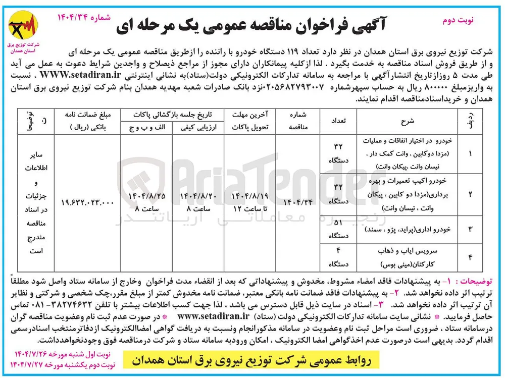 بکارگیری تعداد ۱۱۹ دستگاه خودرو با راننده
