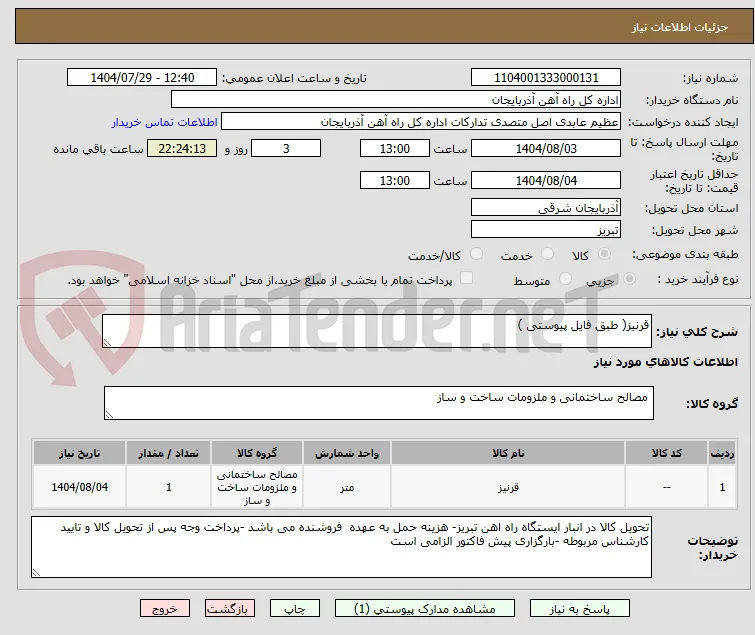 قرنیز( طبق فایل پیوستی )