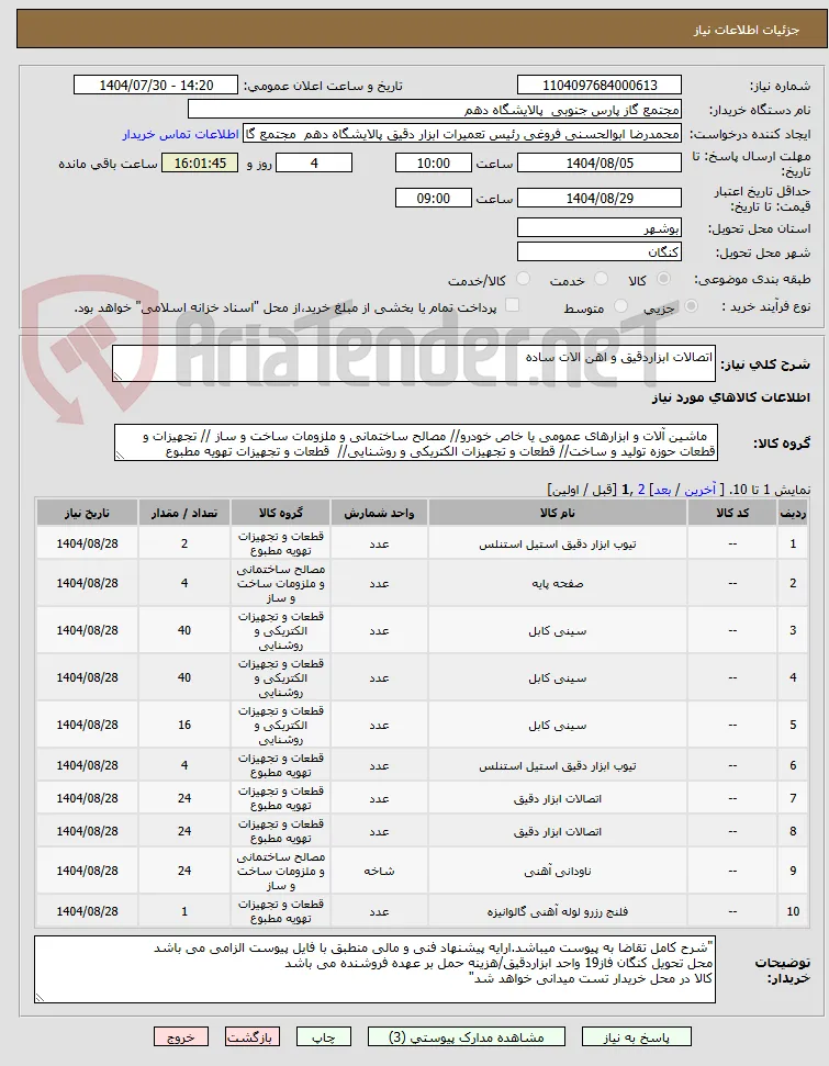 اتصالات ابزاردقیق و اهن الات ساده 