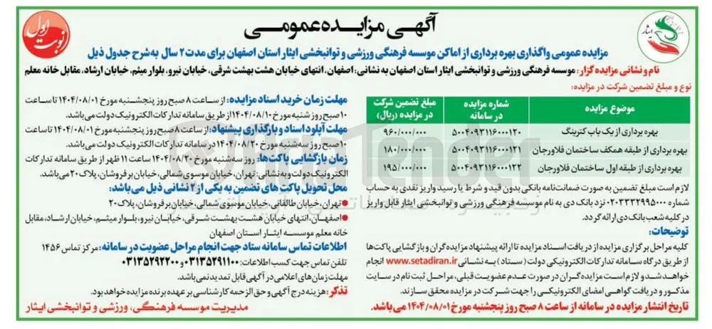 بهره برداری از طبقه همکف