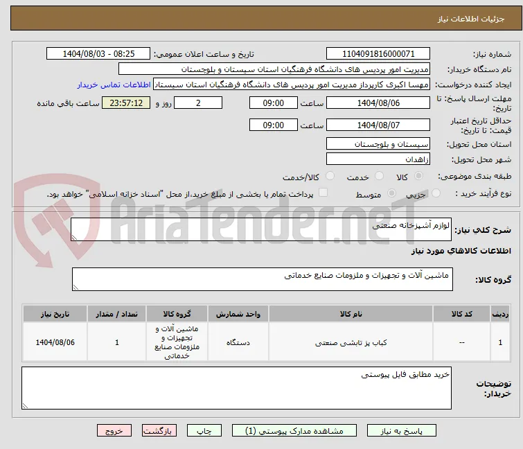 لوازم آشپزخانه صنعتی