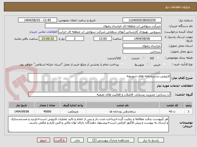 لایروبی درسرشاخه های شوریچه