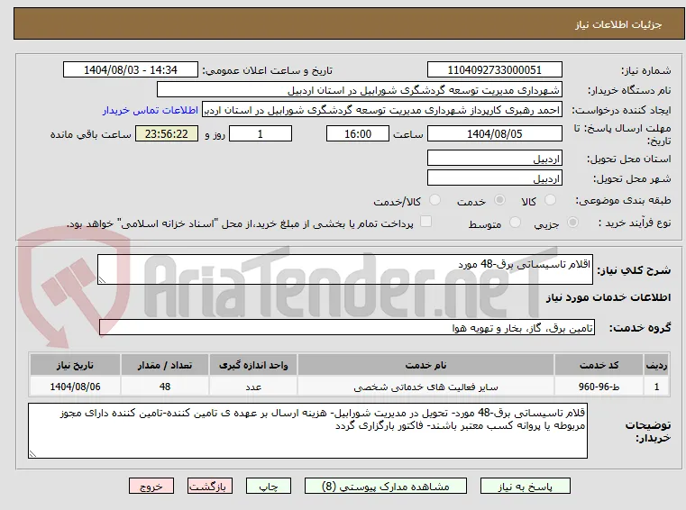 اقلام تاسیساتی برق-48 مورد