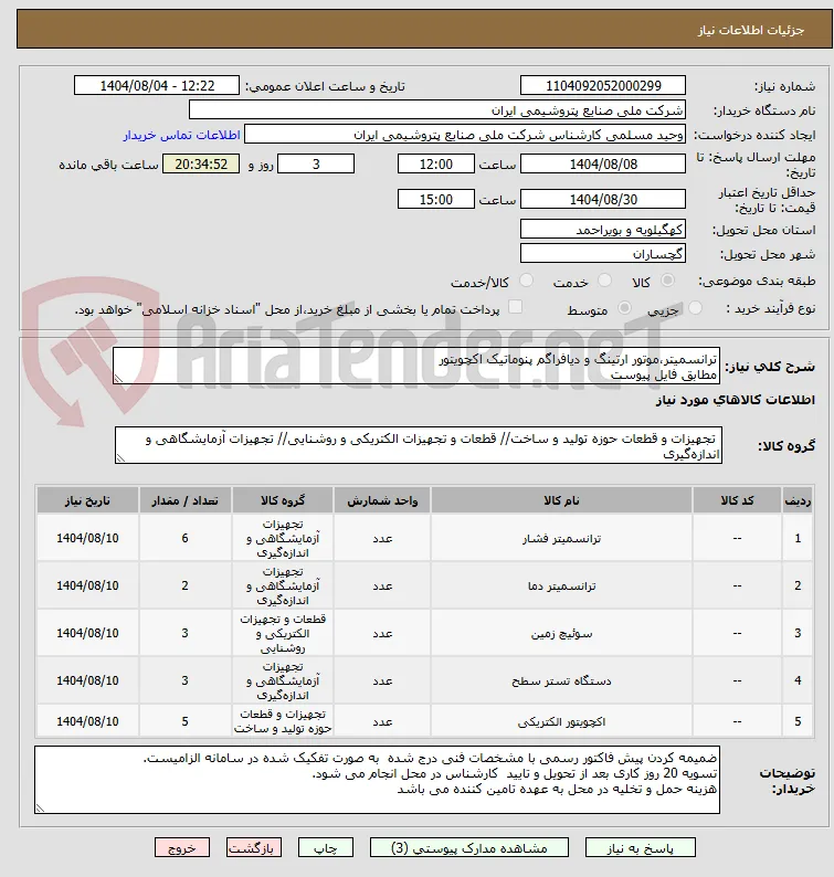 ترانسمیتر،موتور ارتینگ و دیافراگم پنوماتیک اکچویتور
مطابق فایل پیوست