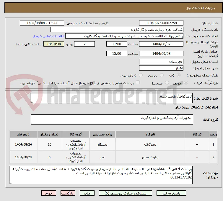 ترموگراف/رطوبت سنج