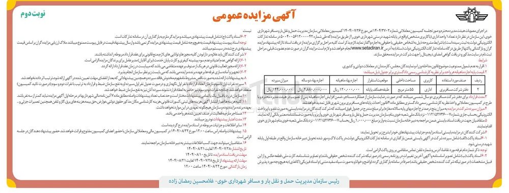  تعداد واحد اداری ابا کاربری مشخص 