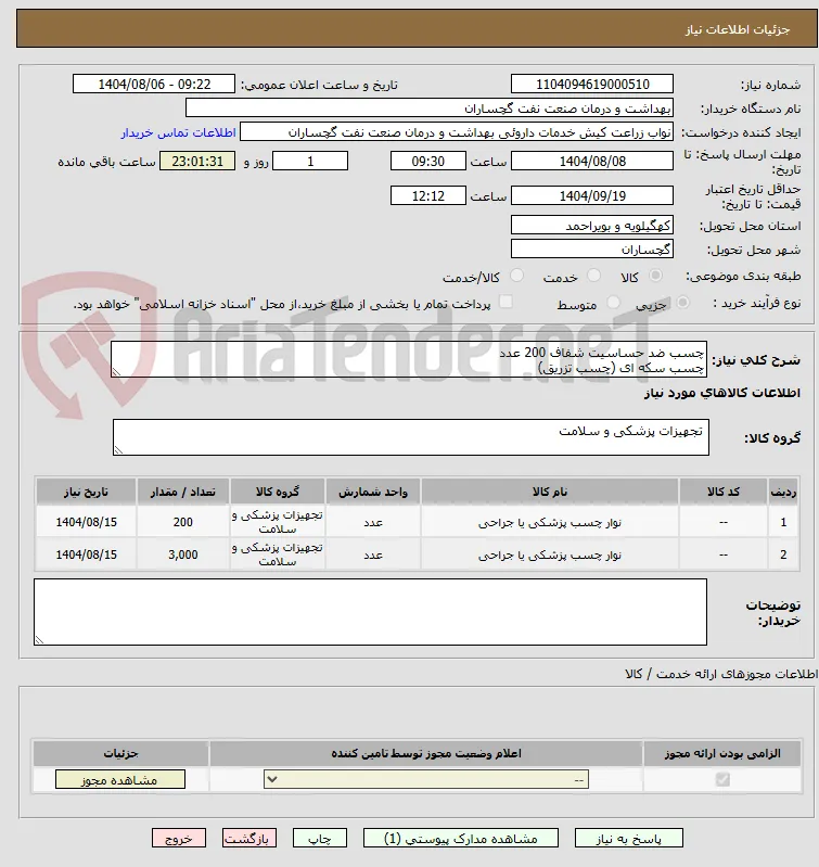 چسب ضد حساسیت شفاف 200 عدد
چسب سکه ای (چسب تزریق)
