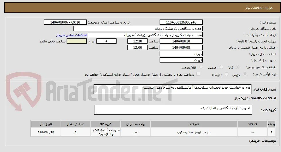 خرید تجهیزات سکوبندی آزمایشگاهی