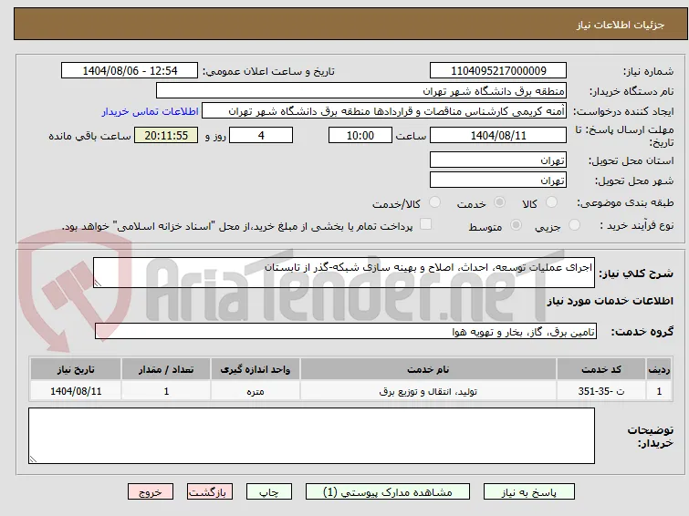 اجرای عملیات توسعه، احداث، اصلاح و بهینه سازی شبکه-گذر از تابستان