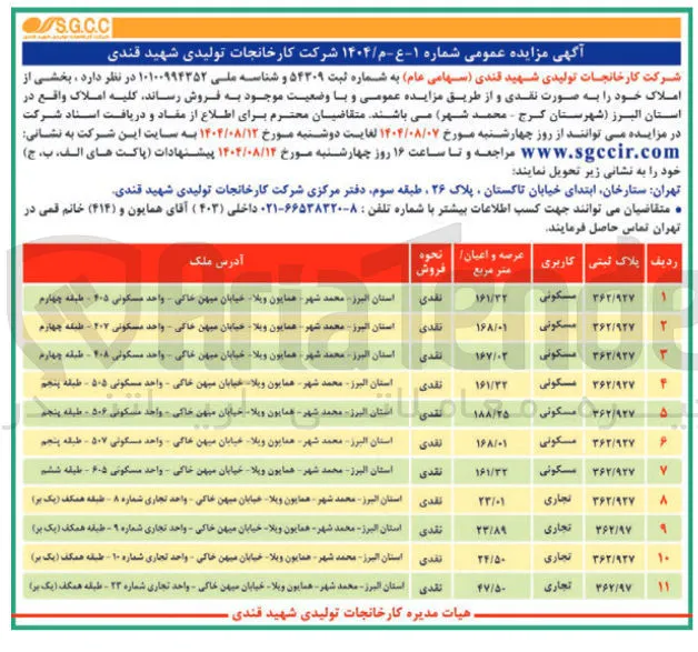 فروش املاک در 11 ردیف با کاربری مسکونی - تجاری
