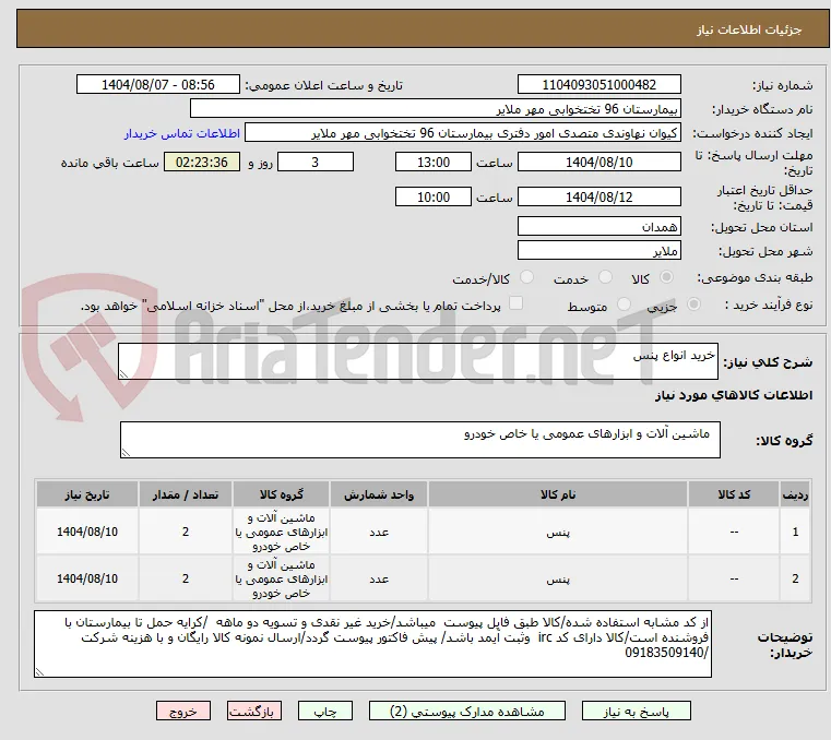 خرید انواع پنس