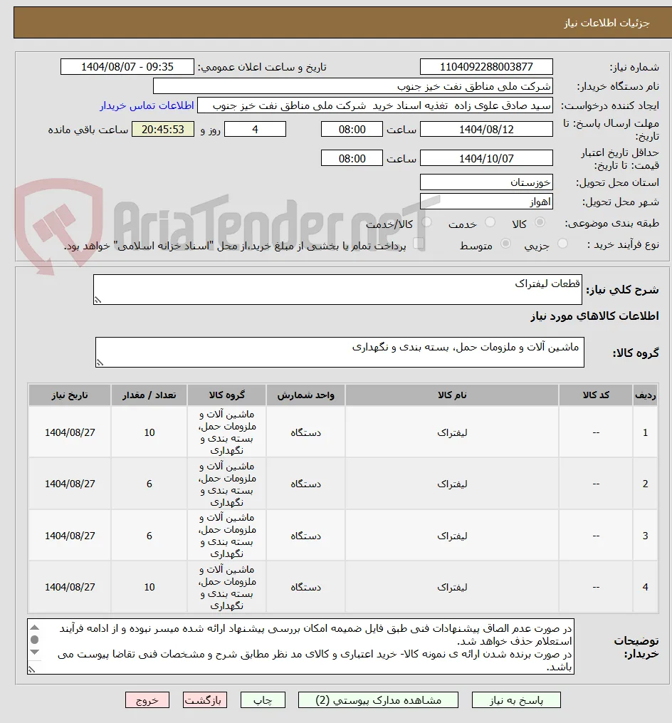 قطعات لیفتراک