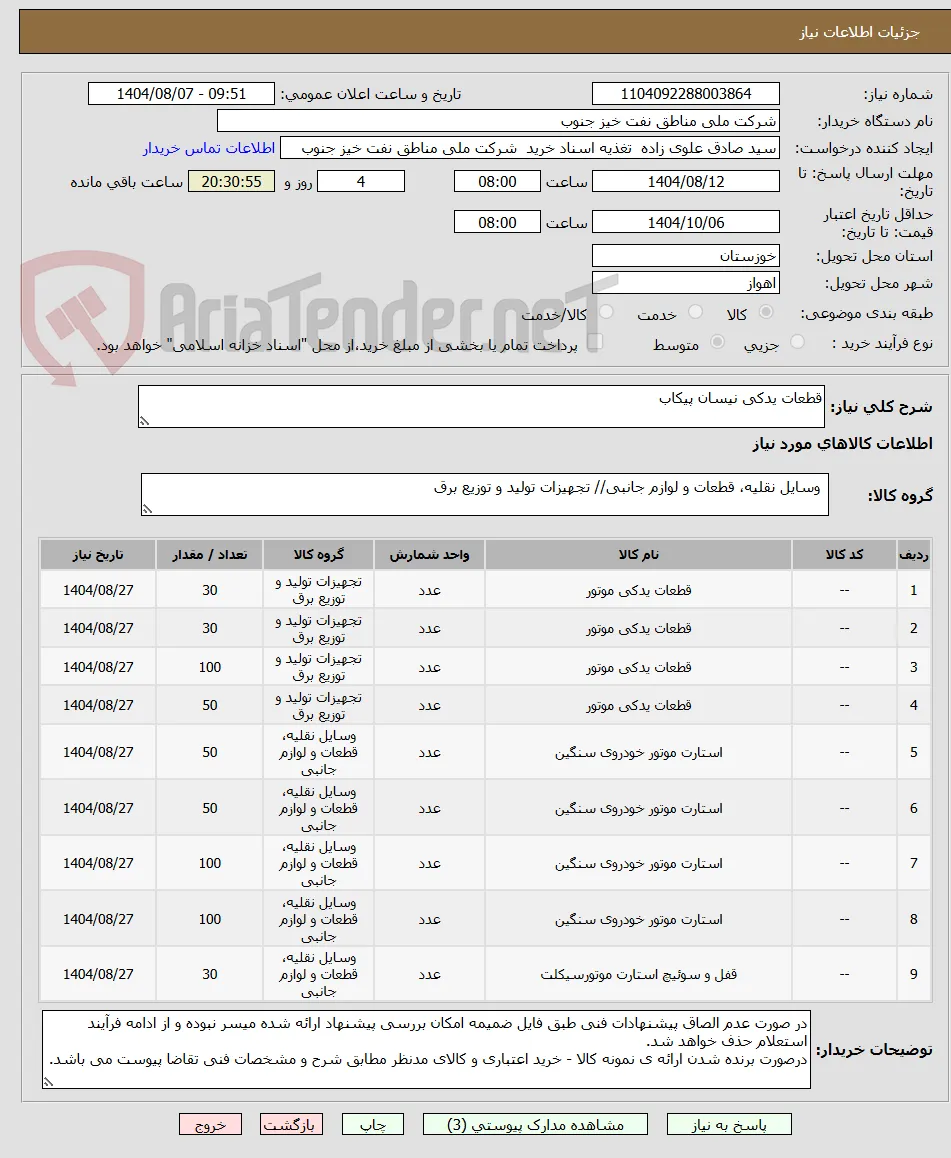 قطعات یدکی نیسان پیکاب