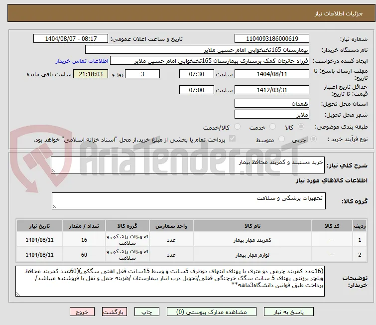 خرید دستبند و کمربند محافظ بیمار