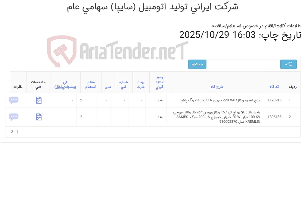 یونیت ولتاژ بالا /منبع تغذیه