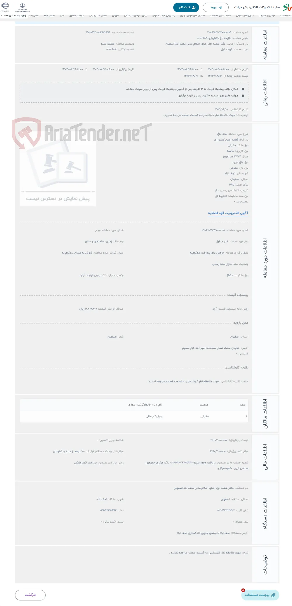حراج ملک باغ