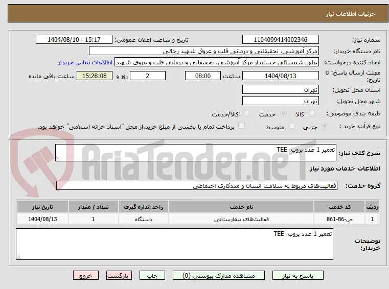 تعمیر 1 عدد پروب  TEE 