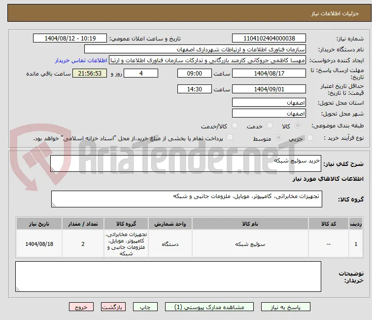 خرید سوئیچ شیکه