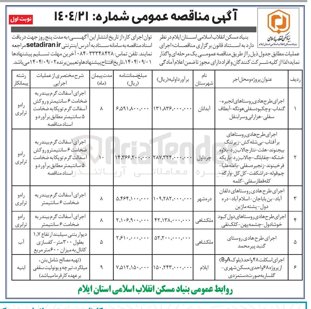 اجرای طرح هادی روستاها