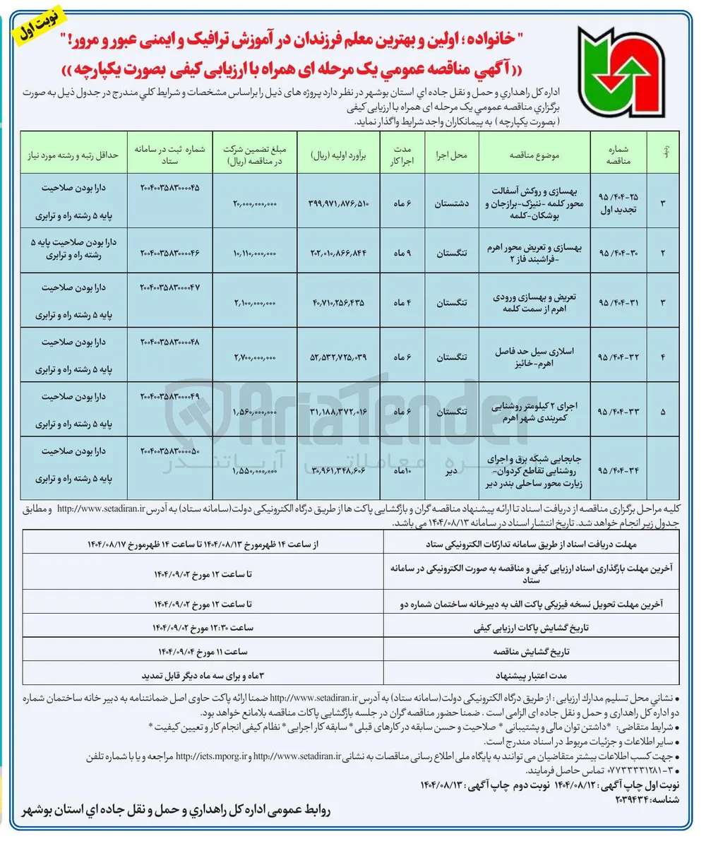 بهسازی و تعریض محور