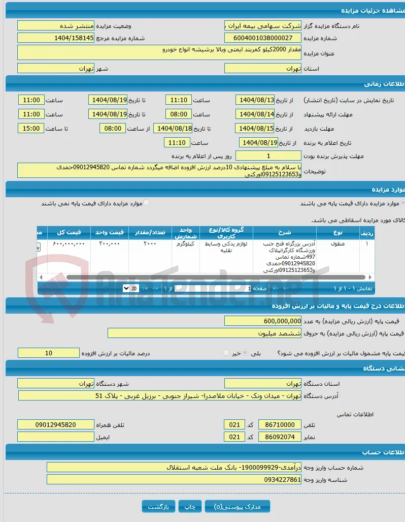 مقدار 2000کیلو کمربند ایمنی وبالا برشیشه انواع خودرو