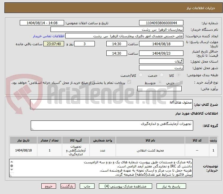 محلول های ivf