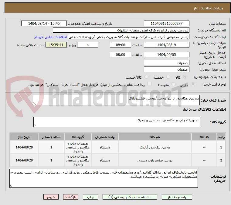دوربین عکاسی با لنز دوربین/دوربین فیلمبرداری