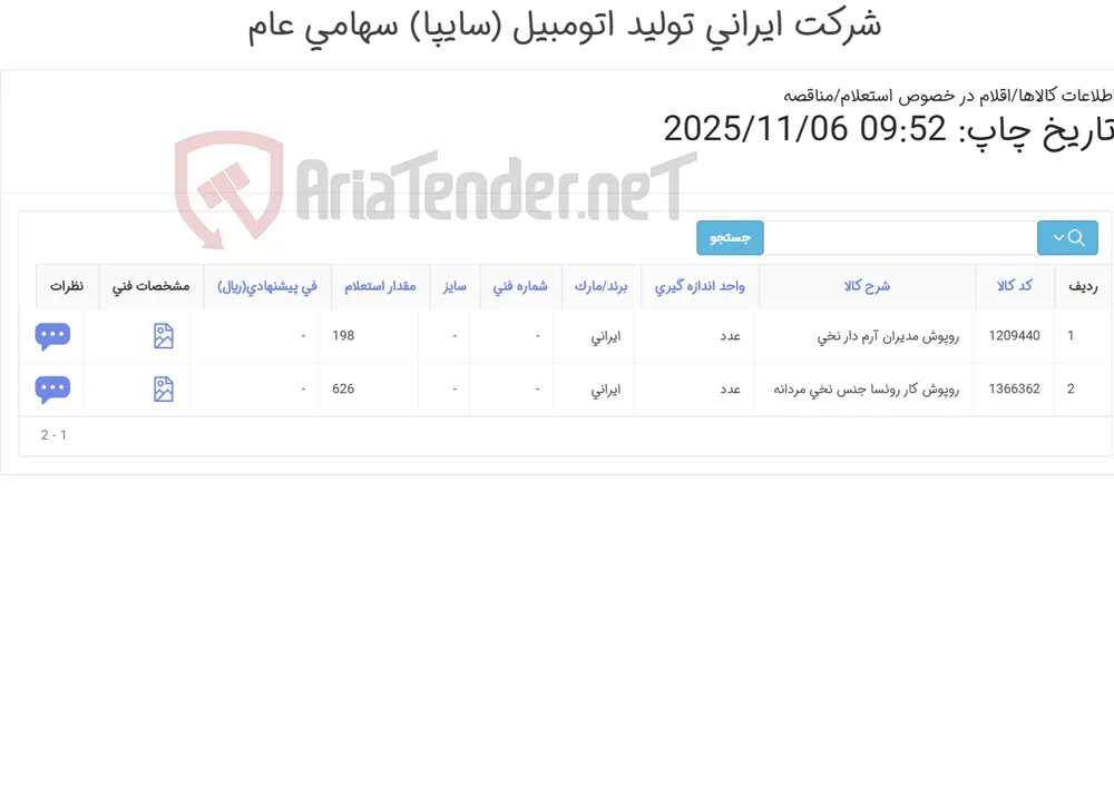 لباس کار روئسا