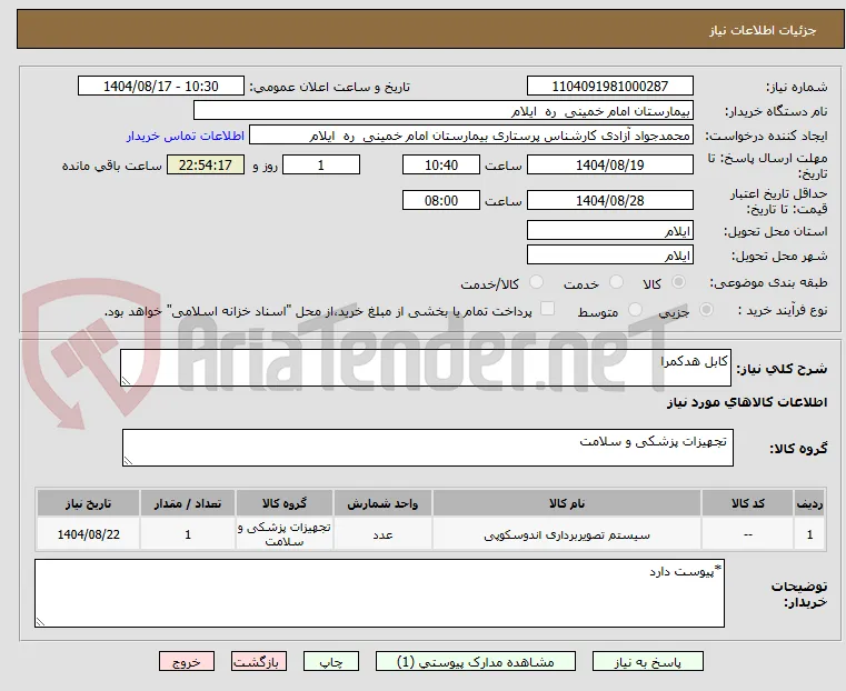 کابل هدکمرا