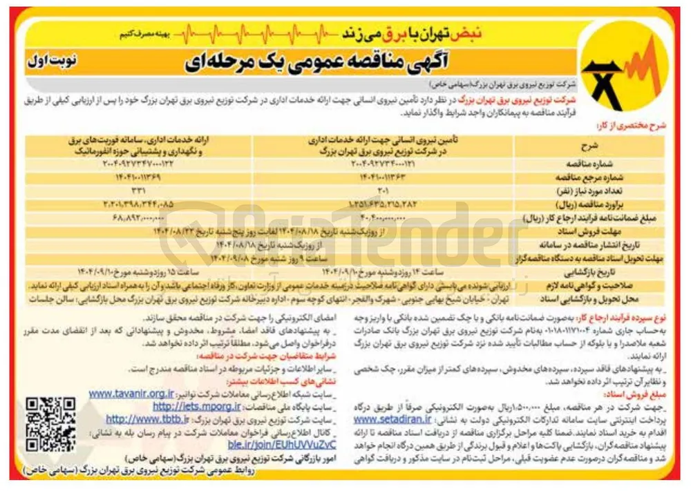 د تامین نیروی انسانی جهت ارائه خدمات اداری