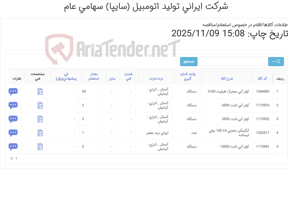 کولرهای آبی و آبگرمکن