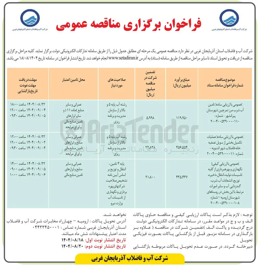  تامین آب شرب