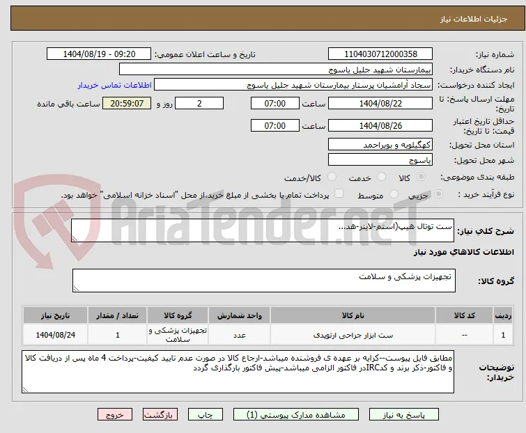 ست توتال هیپ(استم-لاینر-هد...