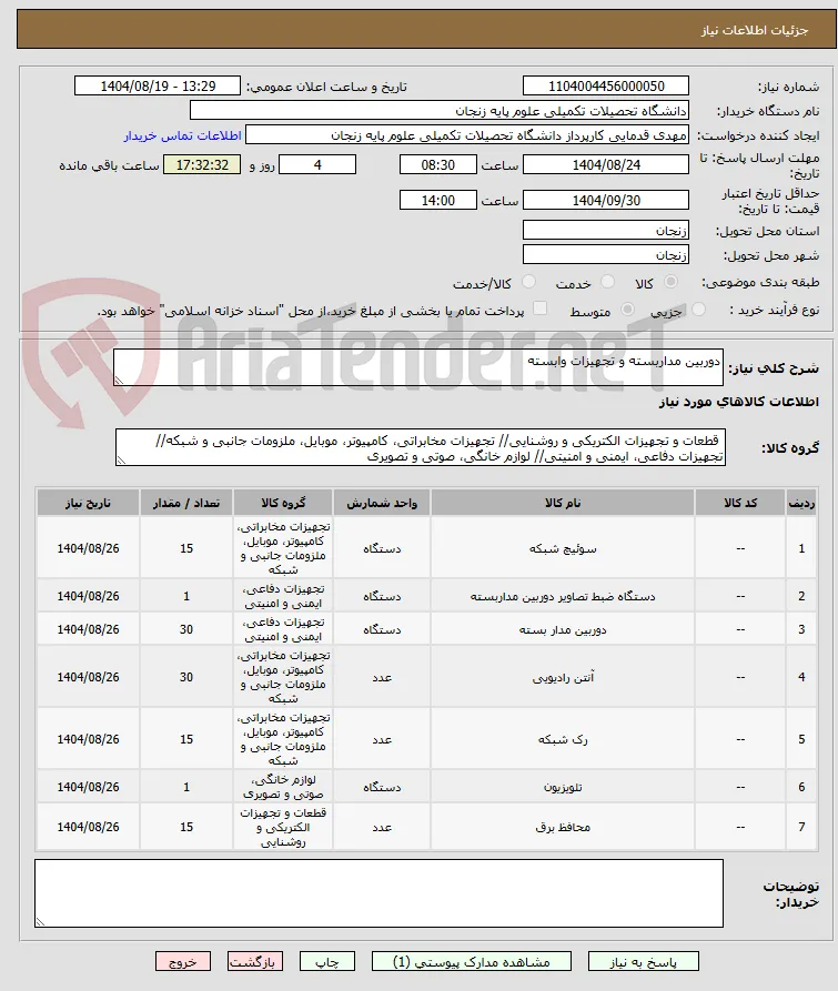 دوربین مداربسته و تجهیزات وابسته