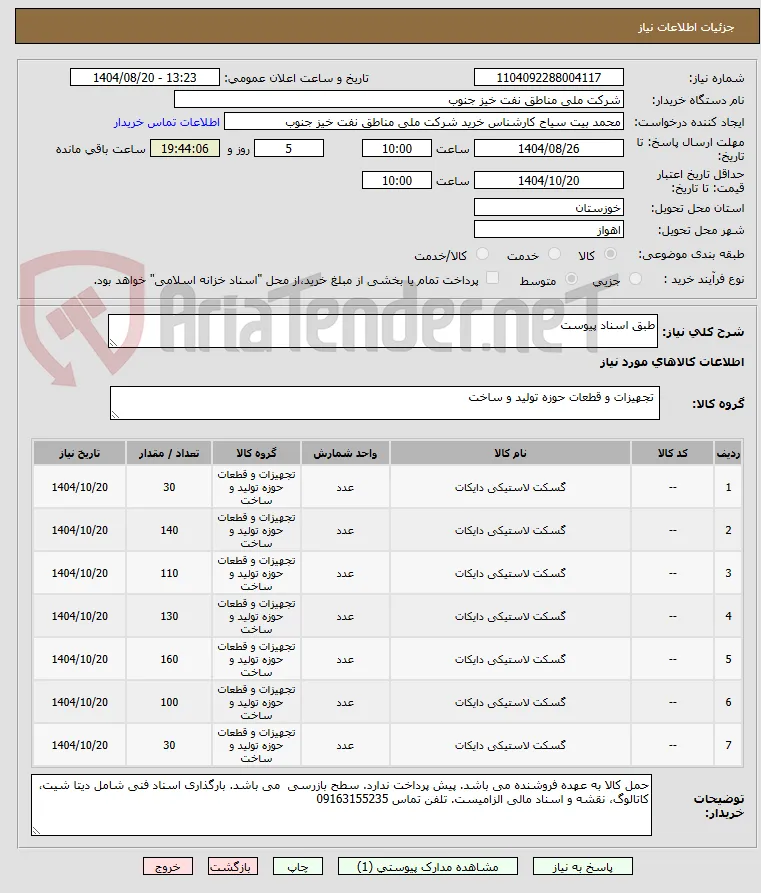 طبق اسناد پیوست