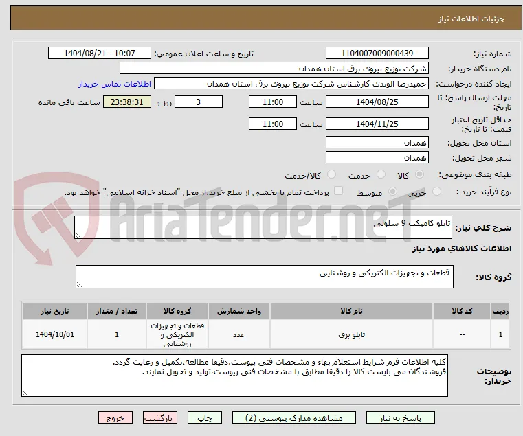 تابلو کامپکت 9 سلولی