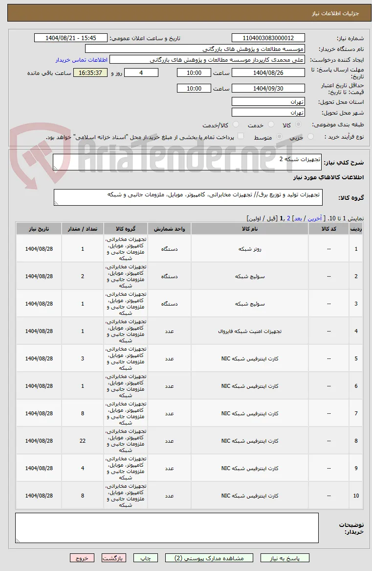 تجهیزات شبکه 2